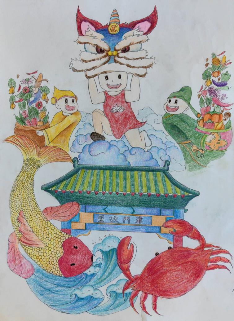 天津市滨海新区365英国上市公司官网《天津祥瑞图》刘子涵大一年级